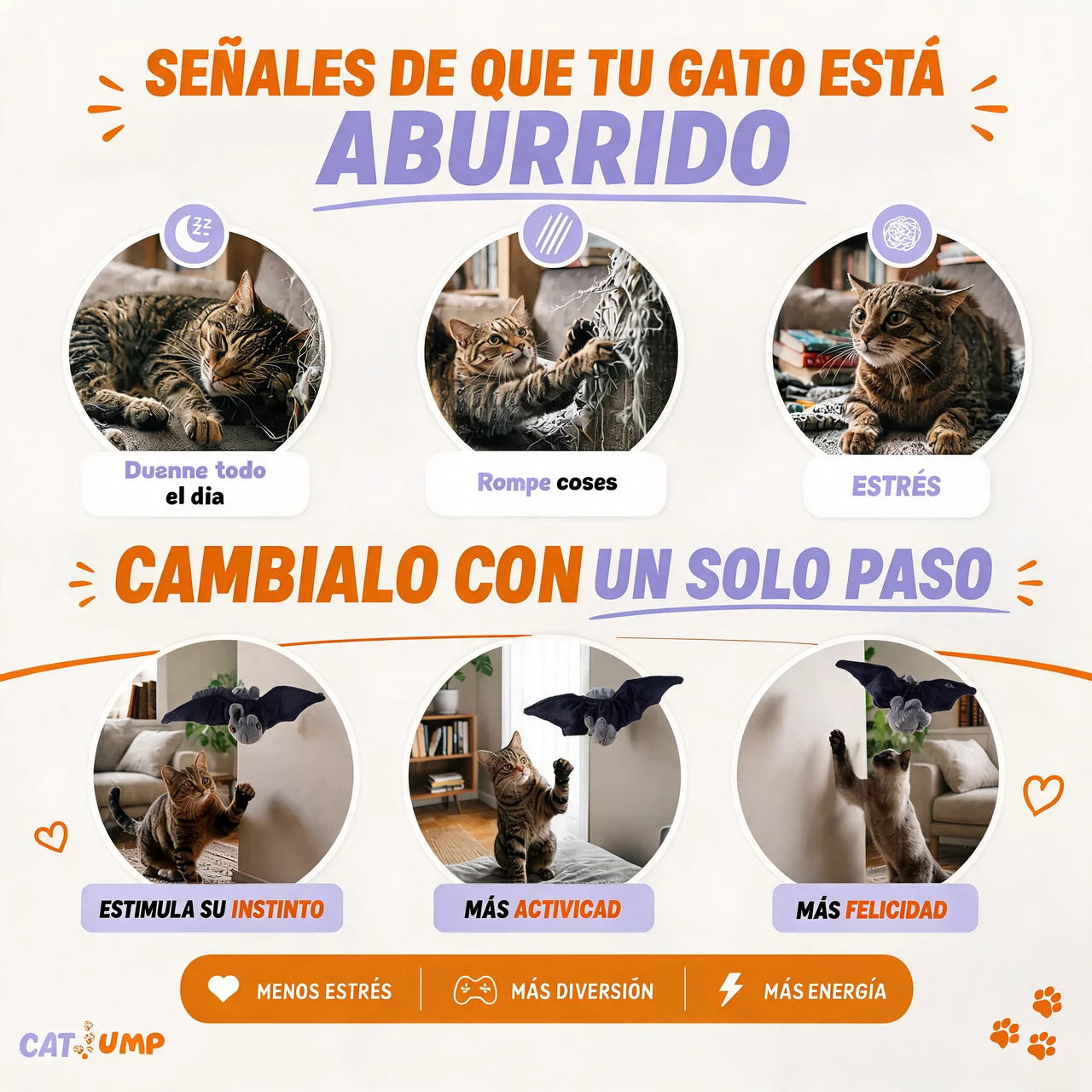 Murciélago Volador Interactivo para Gatos